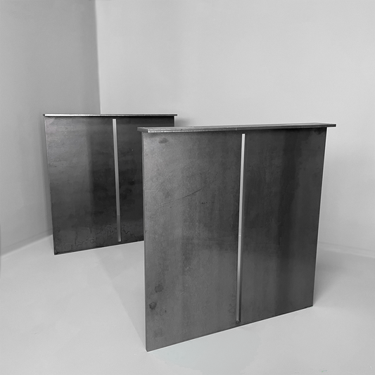 Stahlwangen 70x73cm mit Schlitz Tischgestell 2 Stück STAHLIO Stahlwangen Tischbeine Metall