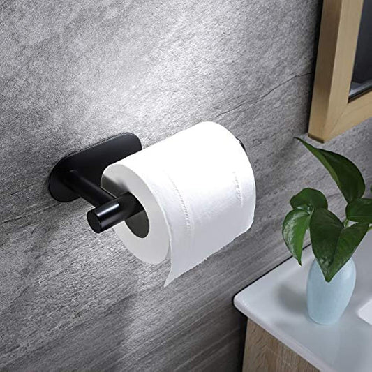 Edelstahl Toilettenpapierhalter STAHLIO für Badezimmer Halter Bad kleben schwarz